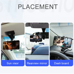 Universal 360-Degree Dashboard Phone Mount – Stable Car Navigation Stand for 4–7” Devices