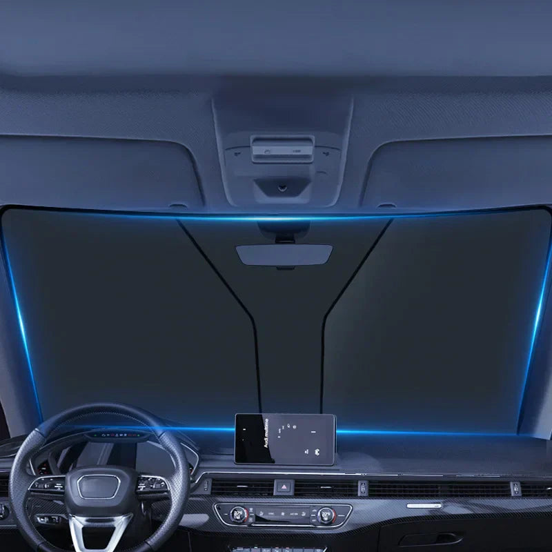 Foldable Car Front Window Sunshade – Summer Cooling UV Protection Curtain
