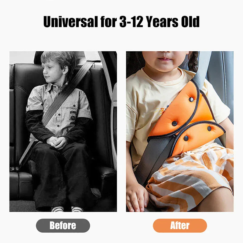Children Car Seatbelt Adjuster – Triangle Fixed Belt Cushion for Safe Positioning