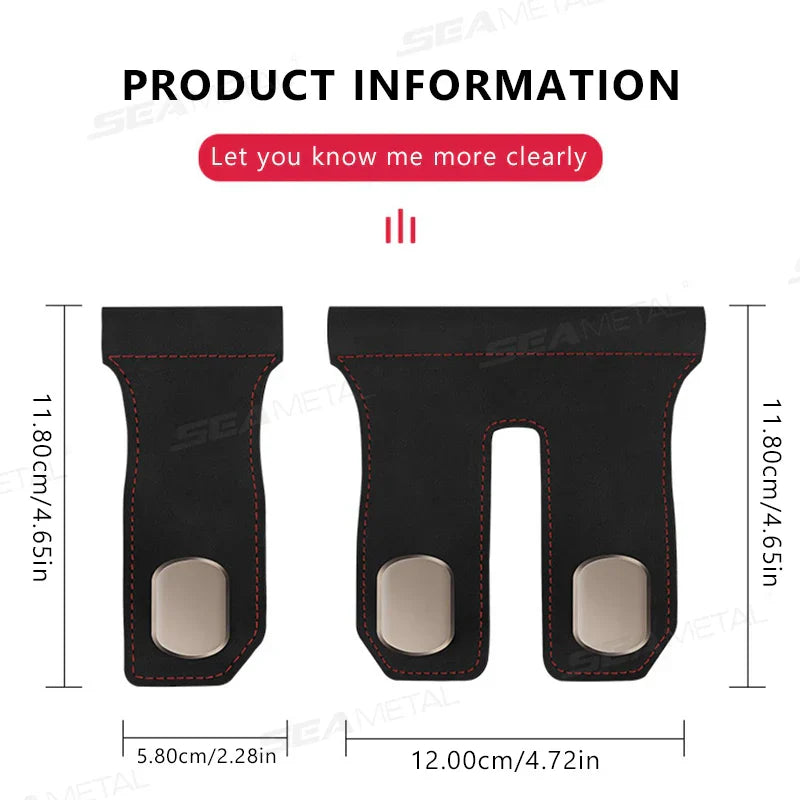 SEAMETAL Car Seat Hook Hanger Co-Pilot Storage Box Hanger Metal Hook for Bag Luxury Suede 15KG Large-Bearing Car Handbag Holder