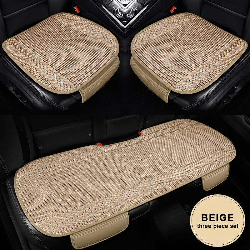 Breathable Ice Silk Car Seat Cover – Cooling Anti-Scratch Cushion for 5-Seat Cars