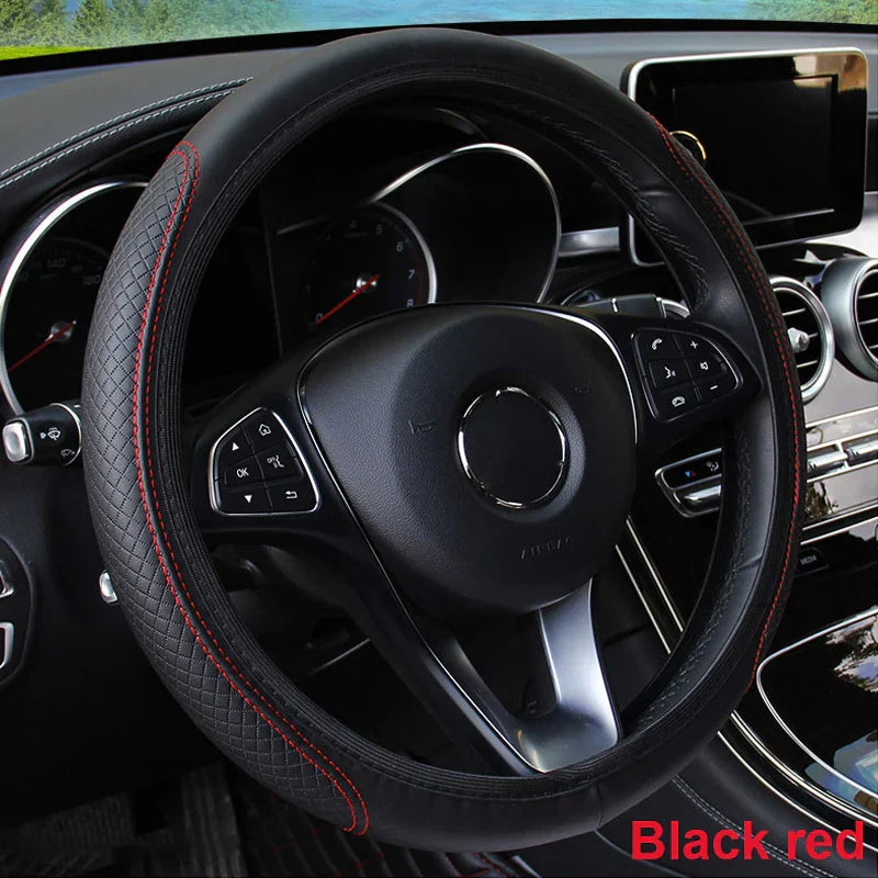 Universal Steering Wheel Cover 37–39CM – Anti-Slip, Wear-Resistant Microfiber Leather Cover