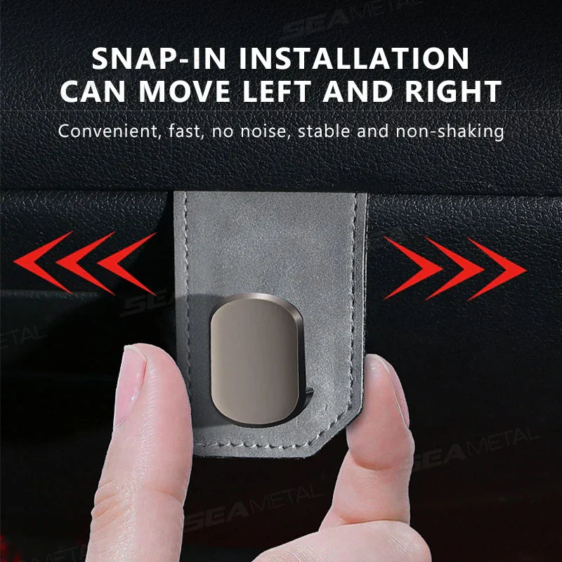 SEAMETAL Car Seat Hook Hanger Co-Pilot Storage Box Hanger Metal Hook for Bag Luxury Suede 15KG Large-Bearing Car Handbag Holder