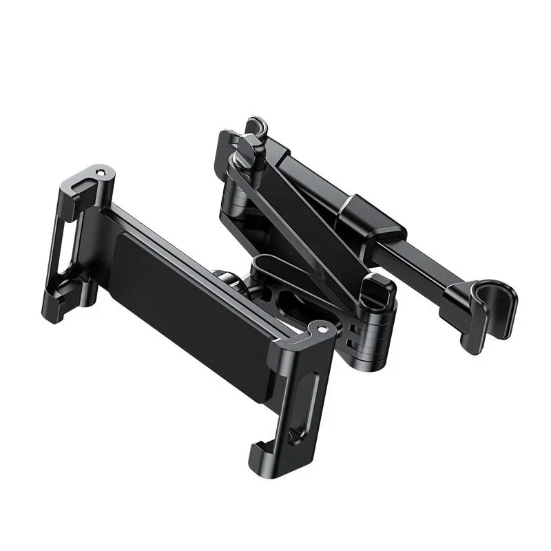 Telescopic Car Headrest Phone & Tablet Holder – Rotating Rear Seat Stand for 5–13 Inch Devices