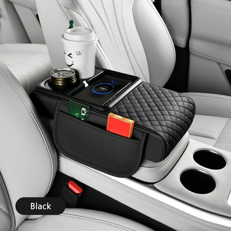 Universal 15W Wireless Charging Armrest Pad – 7.5cm Thick Center Console Cushion