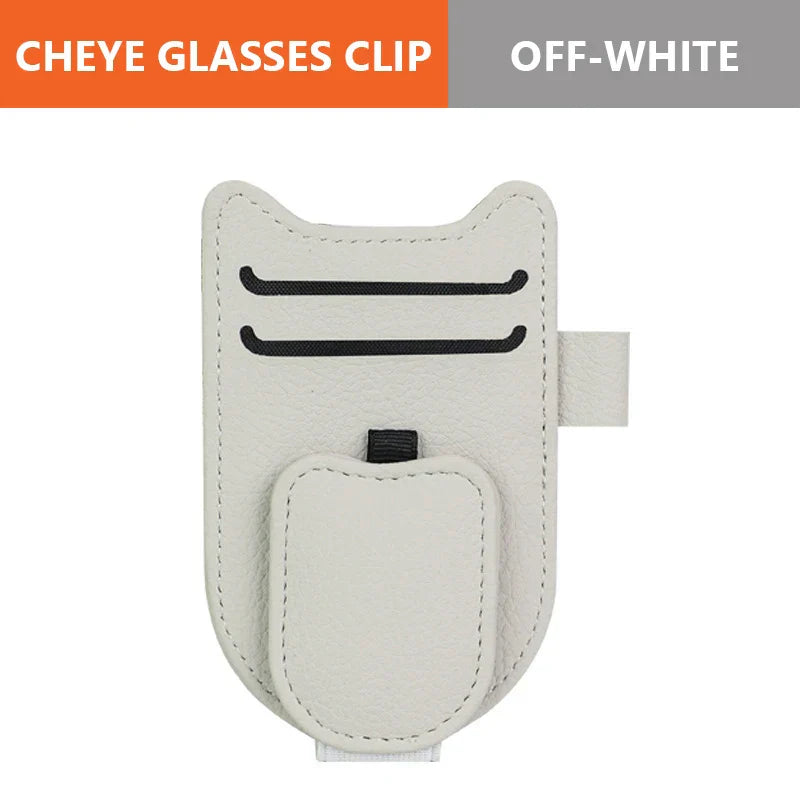 Luxury Car Visor Glasses Clip – Magnetic 3-in-1 Sunglasses Holder with Card Slot