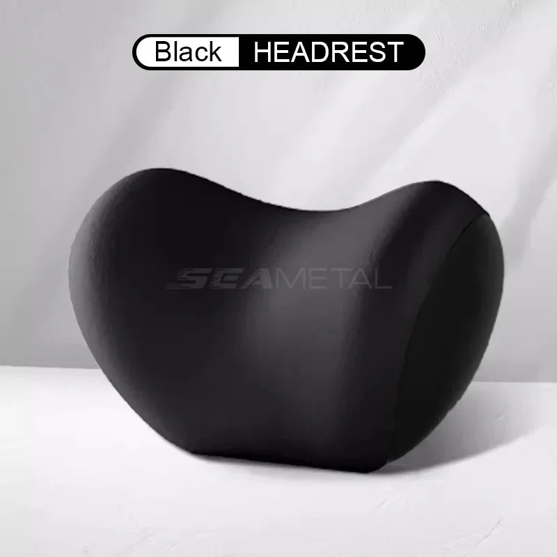Memory Foam Car Neck Pillow – Ergonomic Headrest & Lumbar Support Cushion with Washable Cover