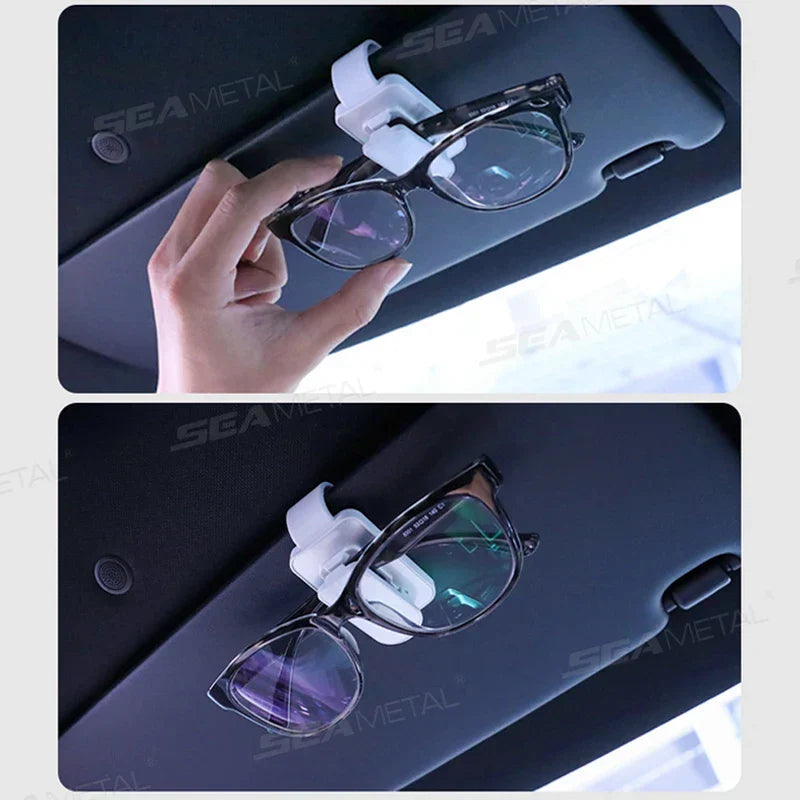 Alloy Car Glasses Holder – Stable Metal Sun Visor Sunglasses Clip Anti-Scratch