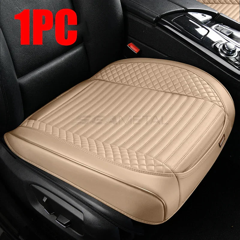 Full-Wrapped PU Car Seat Cover – Breathable Perforated Front Seat Cushion with Anti-Slip Design