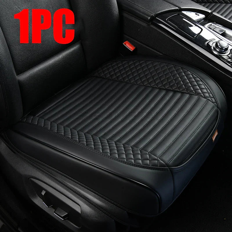 Full-Wrapped PU Car Seat Cover – Breathable Perforated Front Seat Cushion with Anti-Slip Design