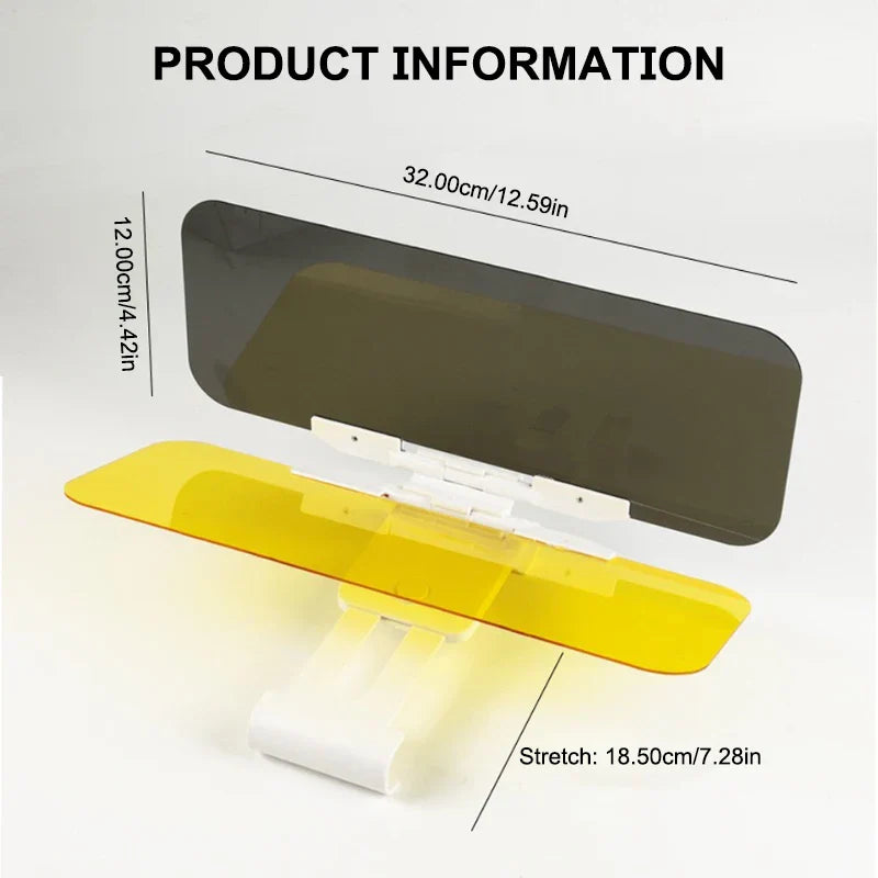 2-in-1 Windshield Polarized Sunshade – Anti-Glare HD Night Vision UV Blocking Visor