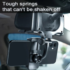 Car Rearview Mirror Phone Holder – Stable Anti-Shake 360° Rotation Navigation Mount