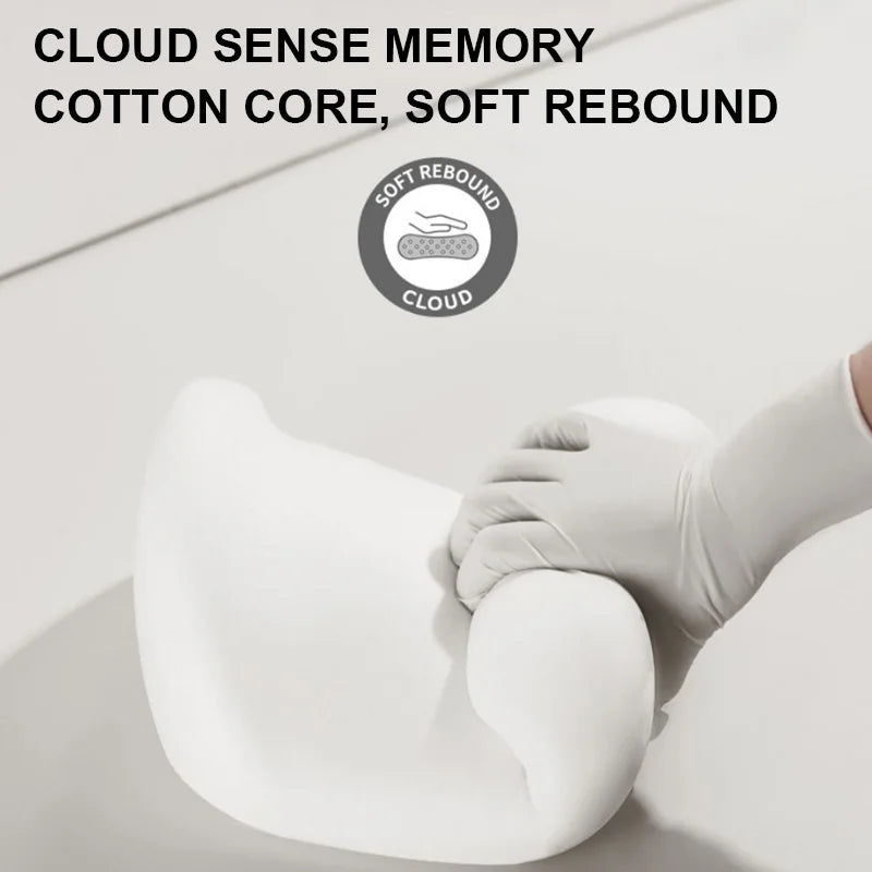 Memory Foam Car Neck Pillow – Ergonomic Headrest & Lumbar Support Cushion with Washable Cover