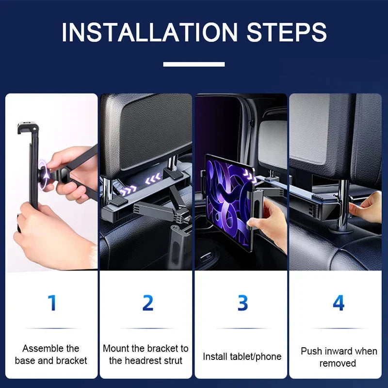 Newest Car Back Seat Phone Holder – Telescopic Tablet Mount for 4–12.9 Inch Devices