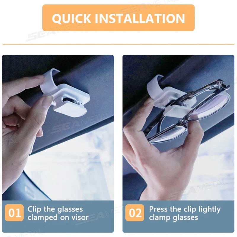 Alloy Car Glasses Holder – Stable Metal Sun Visor Sunglasses Clip Anti-Scratch