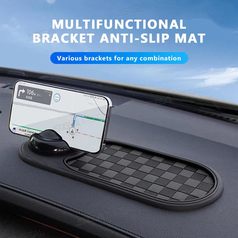 Car Dashboard Phone Holder with Anti-Slip Mat – 360° Rotating Head-Up Navigation Mount