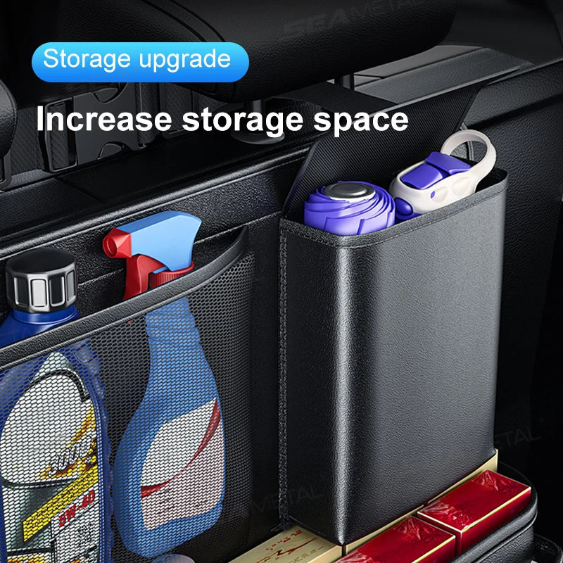 SUV/MPV Trunk Storage Bag – Wear-Resistant PU Leather Seat Back Organizer