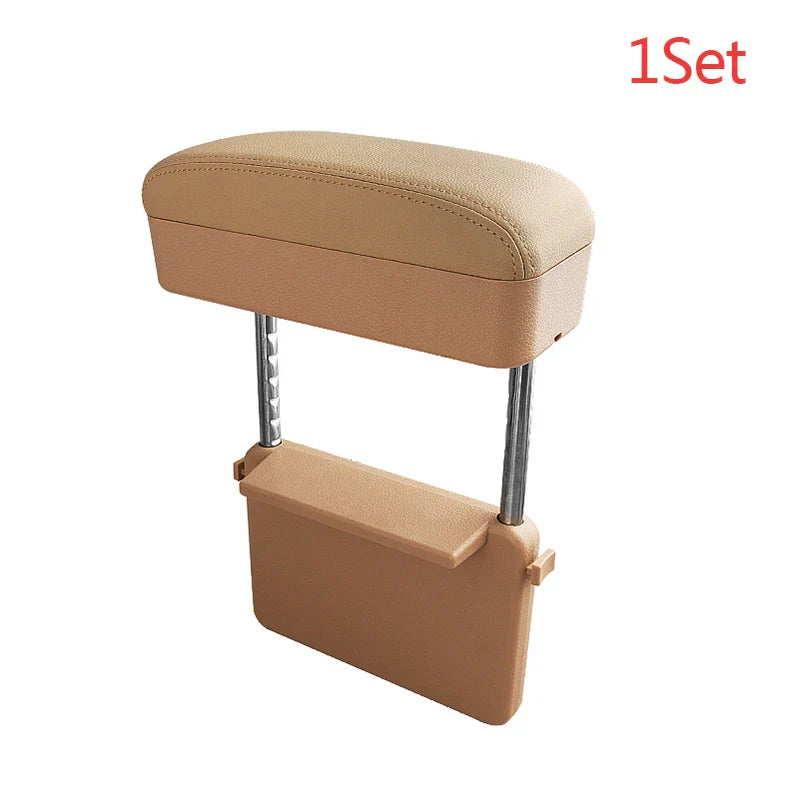 Adjustable Car Armrest Box – Elbow Support Seat Gap Organizer with Cushion