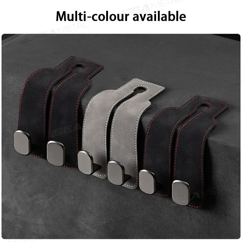 Car Headrest Hanging Hook – Premium Suede 20KG Heavy-Duty Storage Hook