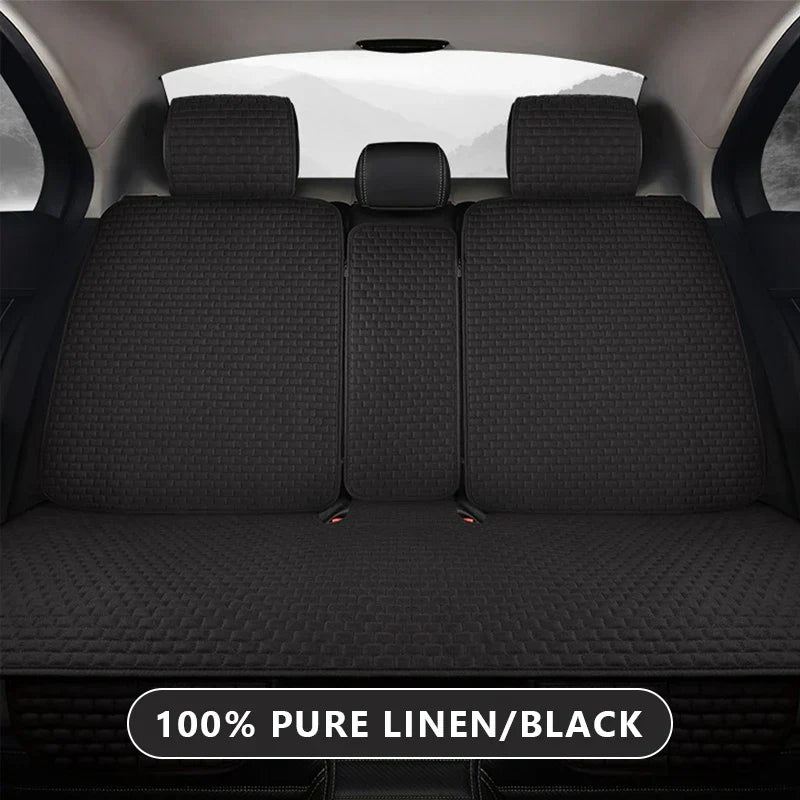 Breathable 100% Linen Car Seat Cover – Cooling Sweat-Absorbing Cushion for SUV & Sedan