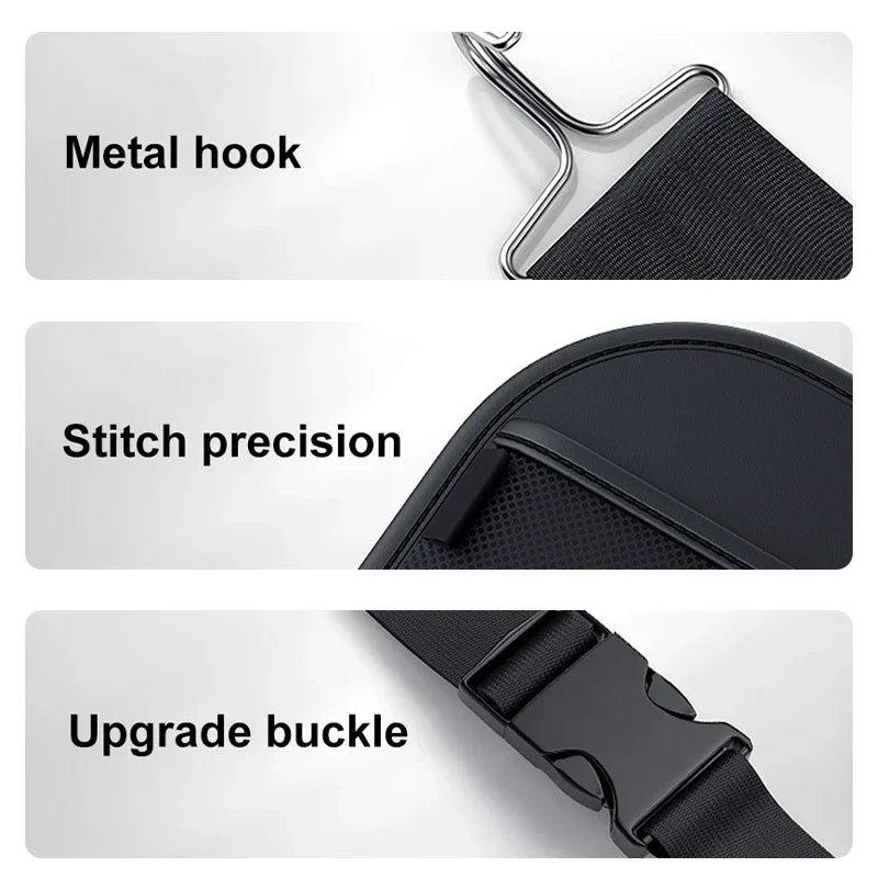 7-Pocket Car Seat Back Organizer – PU Leather All-in-One Hanging Storage with Cup & Tissue Holder