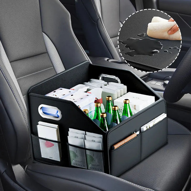 Foldable Car Trunk Organizer – 22.5L Waterproof Wear-Resistant Storage Box with 6 Pockets