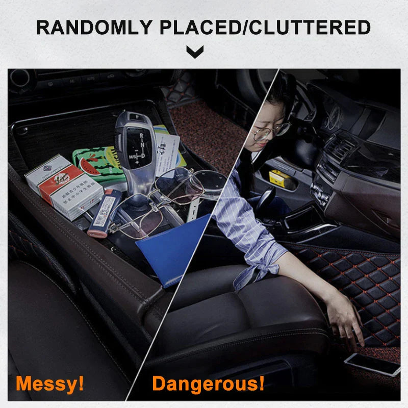 7-Pocket Car Seat Back Organizer – PU Leather All-in-One Hanging Storage with Cup & Tissue Holder