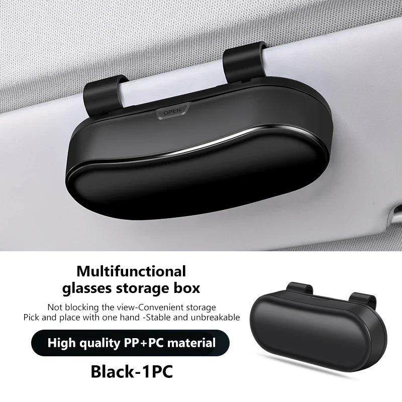 Car Sun Visor Sunglasses Storage Box – Anti-Scratch Glasses Organizer Universal Fit