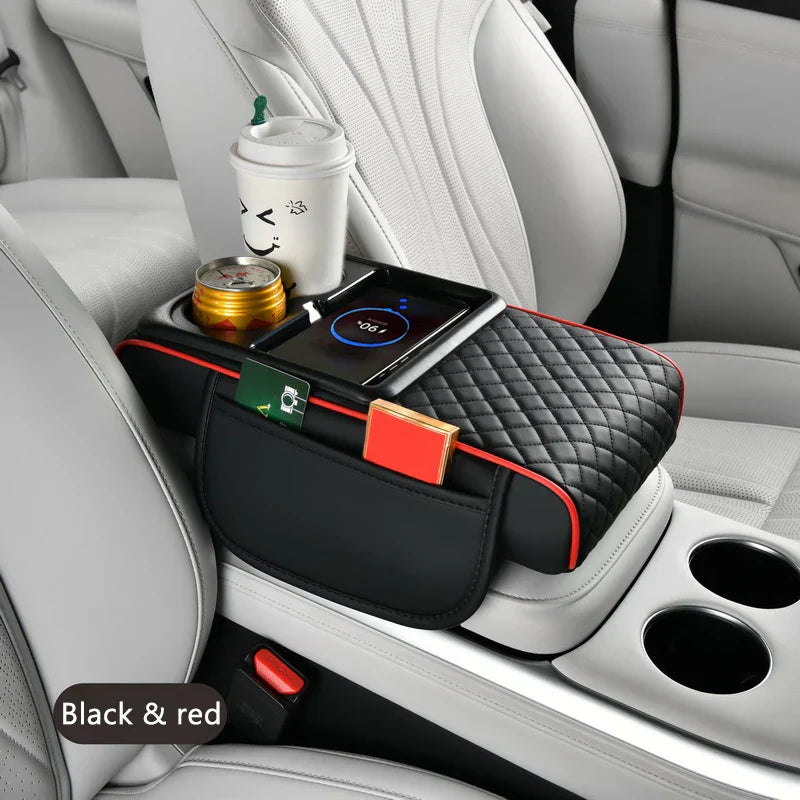 Universal 15W Wireless Charging Armrest Pad – 7.5cm Thick Center Console Cushion