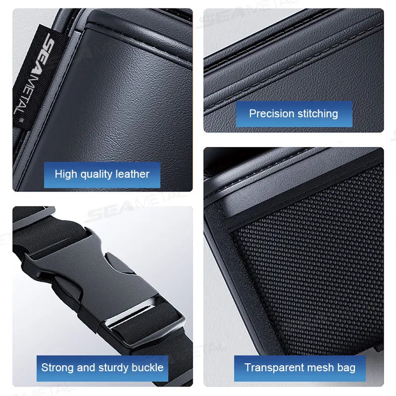 Hanging Car Trunk Storage Organizer – Leatherette Backseat Pocket with Secure Hook & Loop Design
