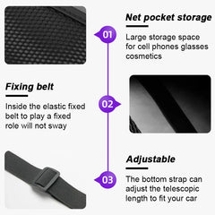 Car Seat Side Storage Bag – Hanging Auto Organizer with Tissue Holder & Mesh Pocket