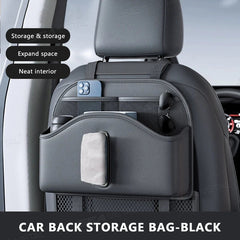 Car Back Seat Organizer – Multi-Functional Seatback Storage Bag with Net Pocket & Tissue Holder