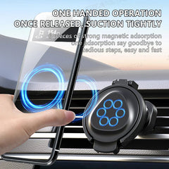 360-Degree Rotation Car Vent Phone Mount – 2-in-1 Magnetic Holder with Cup Stand