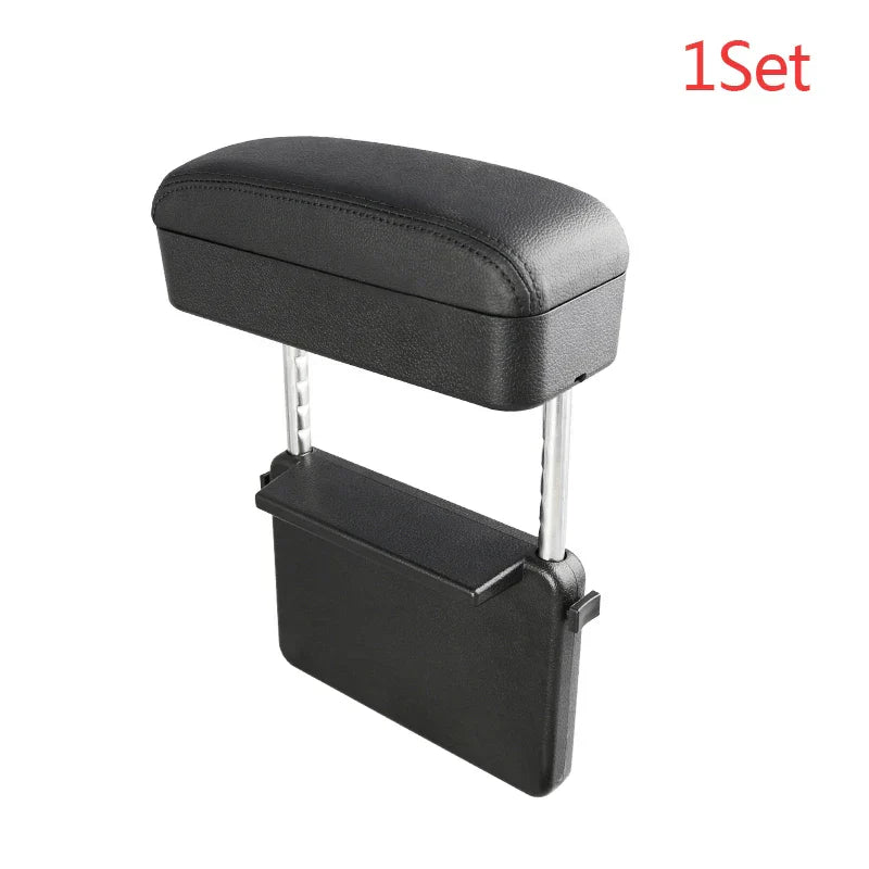 Adjustable Car Armrest Box – Elbow Support Seat Gap Organizer with Cushion