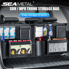 SUV/MPV Trunk Storage Bag – Wear-Resistant PU Leather Seat Back Organizer