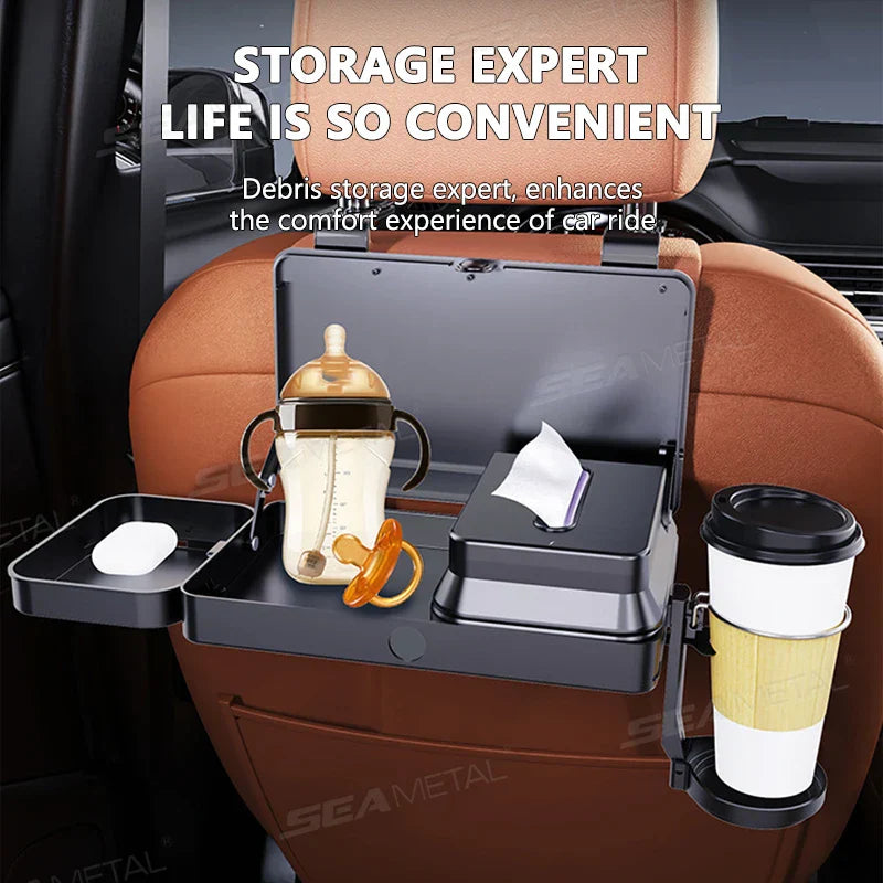 Foldable Car Seat Tray Table – Portable Backseat Snack & Drink Holder for Kids