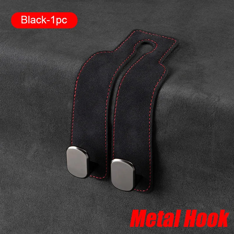 Car Headrest Hanging Hook – Premium Suede 20KG Heavy-Duty Storage Hook