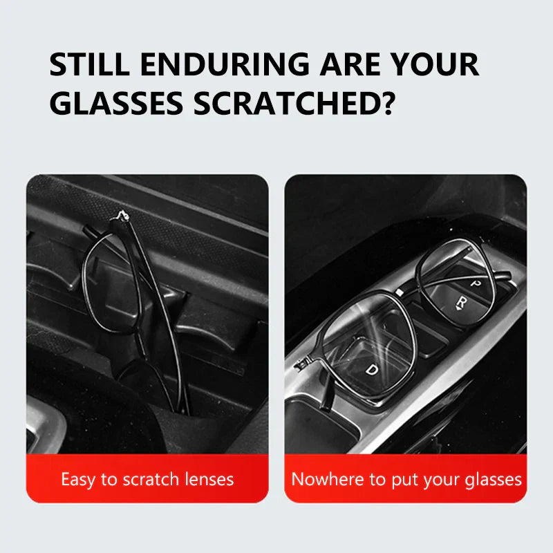 Car Sun Visor Sunglasses Storage Box – Anti-Scratch Glasses Organizer Universal Fit