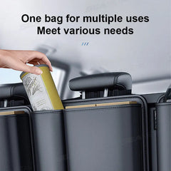 Hanging Car Trunk Storage Organizer – Leatherette Backseat Pocket with Secure Hook & Loop Design