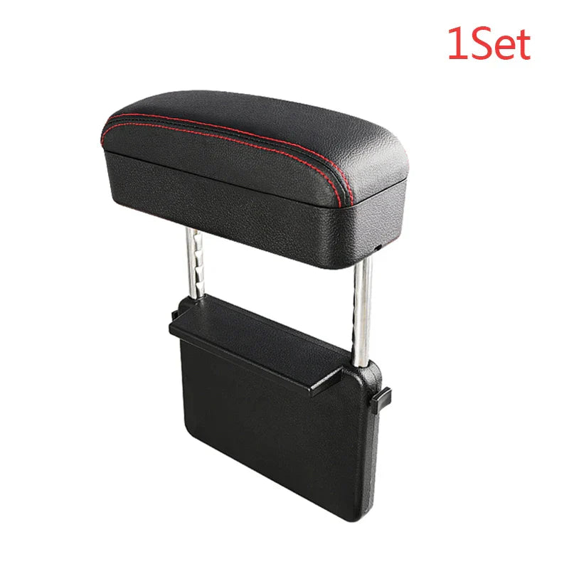 Adjustable Car Armrest Box – Elbow Support Seat Gap Organizer with Cushion
