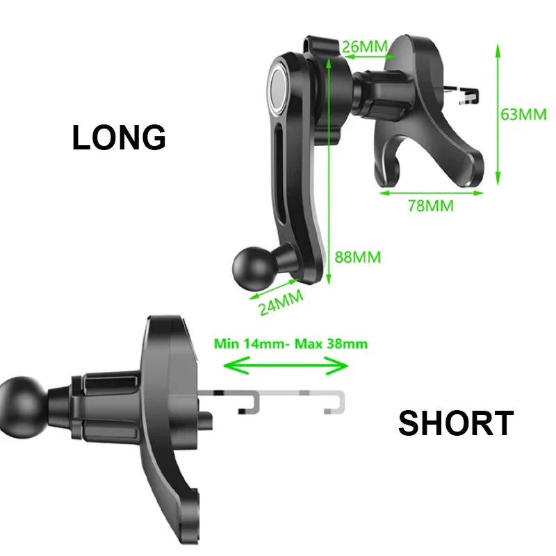 Anti-Shake Car Air Vent Phone Mount – Free Adjustment Stable Smartphone Holder