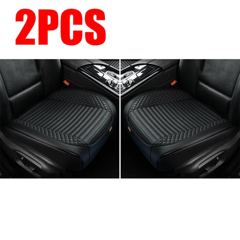 Full-Wrapped PU Car Seat Cover – Breathable Perforated Front Seat Cushion with Anti-Slip Design