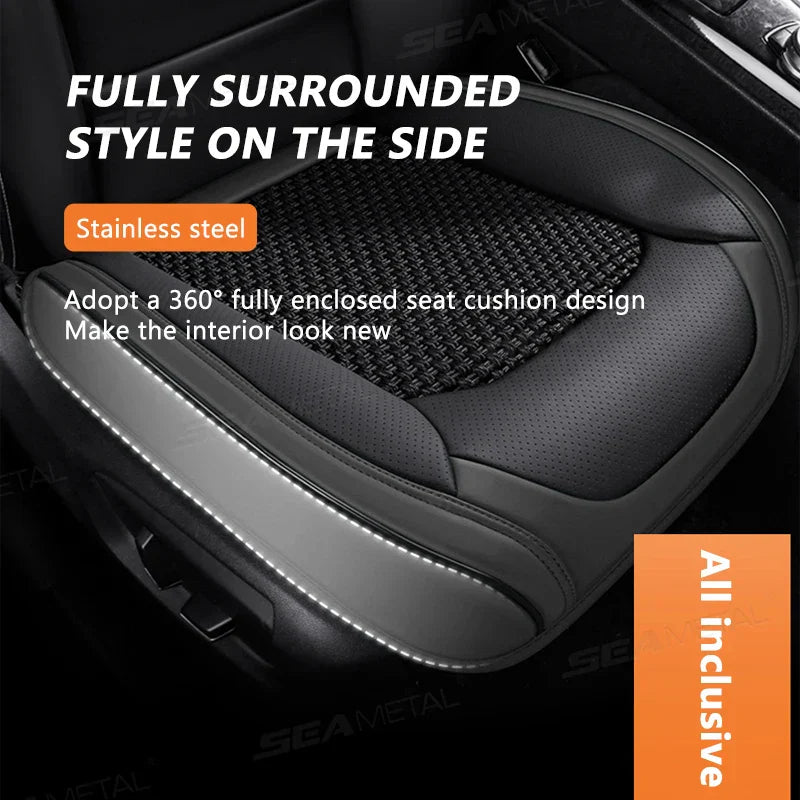 Breathable Ice Silk Car Front Seat Cover – Cooling Full-Wrapped Anti-Scratch Universal Seat Protector