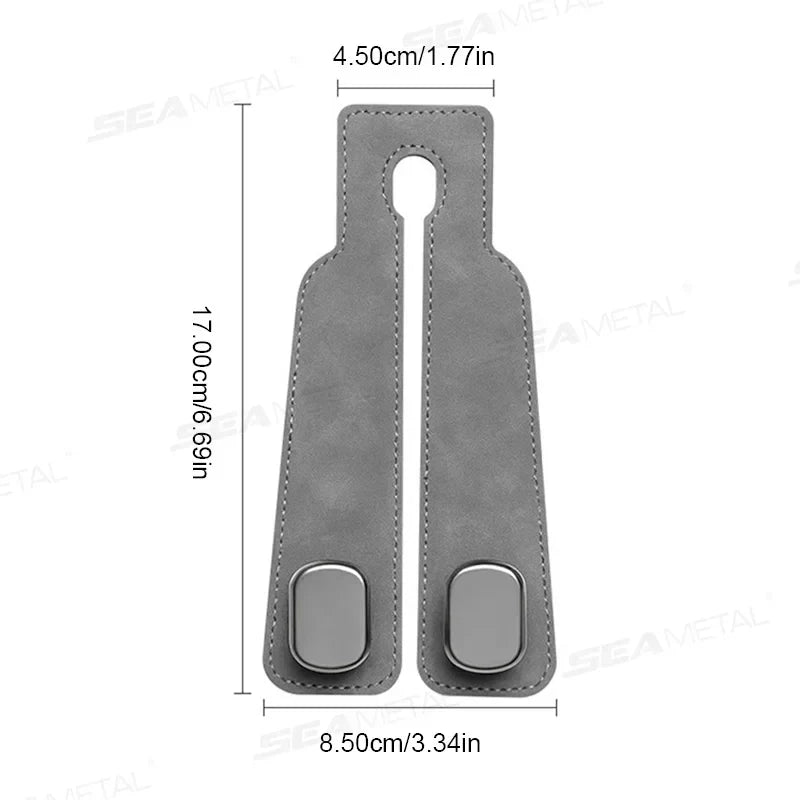 Car Headrest Hanging Hook – Premium Suede 20KG Heavy-Duty Storage Hook
