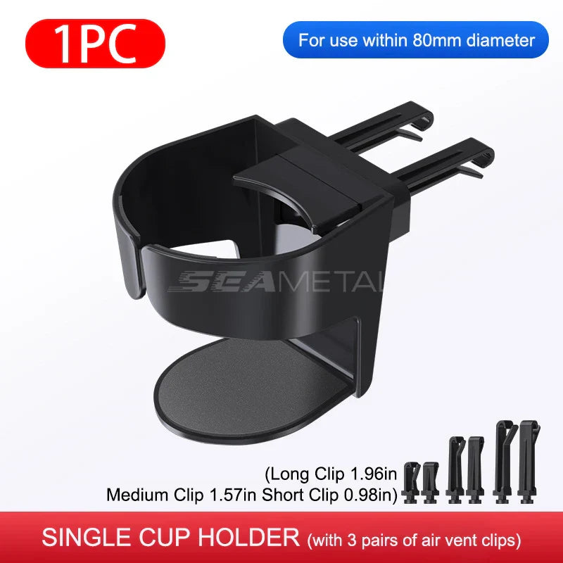 Universal Car Vent Cup Holder – Adjustable Stable Bottle Mount for Cold Drinks