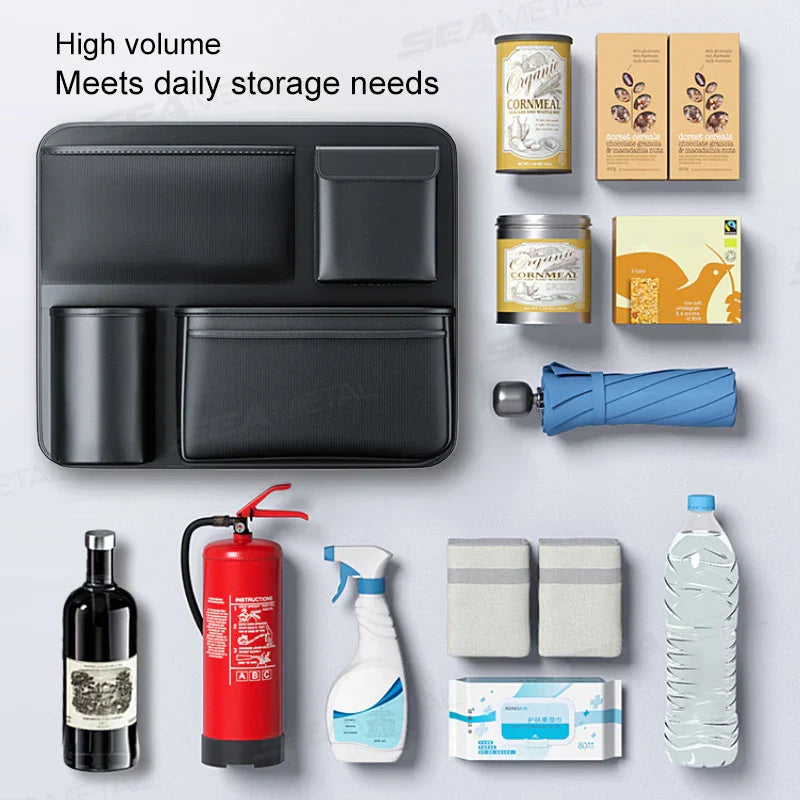 SUV/MPV Trunk Storage Bag – Wear-Resistant PU Leather Seat Back Organizer