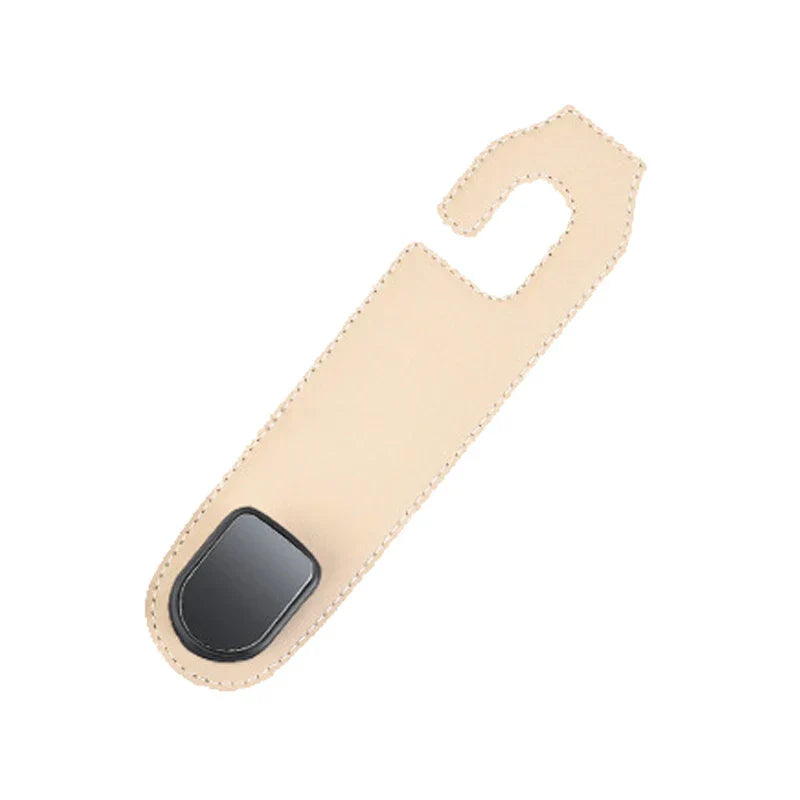 Universal Hidden Car Headrest Hook – Suede Leather Rear Row Hanger 20KG Load-Bearing