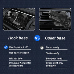 Gravity Car Phone Holder – Air Vent Hook Mount with 360° Rotation for One-Hand Operation