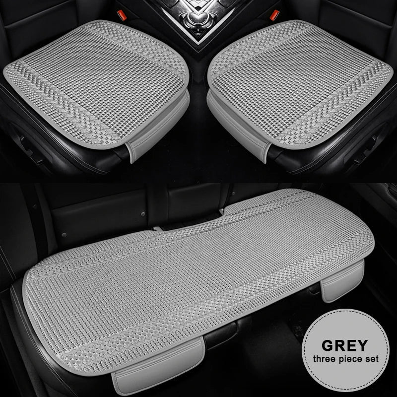 Breathable Ice Silk Car Seat Cover – Cooling Anti-Scratch Cushion for 5-Seat Cars