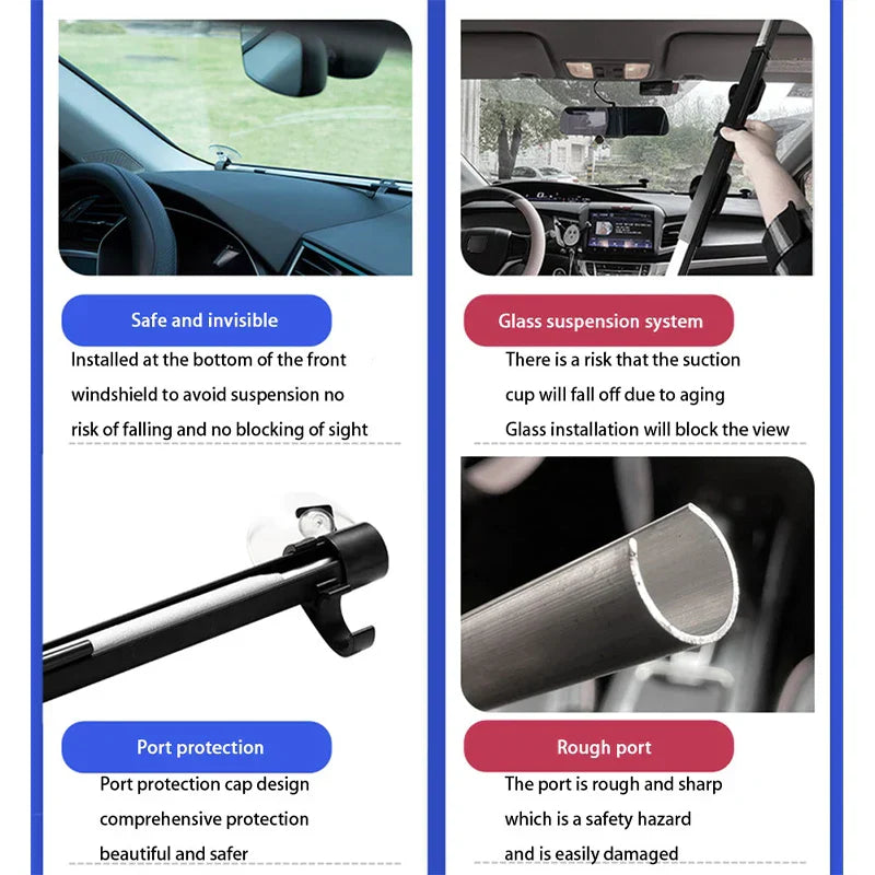 Telescopic Car Curtains – Adjustable 72–140cm Windshield Sun Protection Privacy Shade